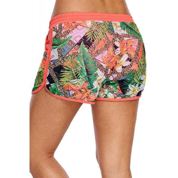 Floral Print Lacy Shorts Attached Swim Bottom