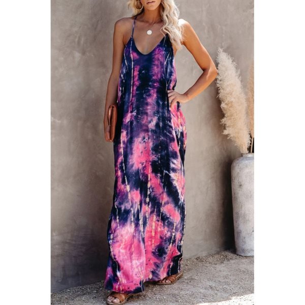 Tie-dye Drape Maxi Dress