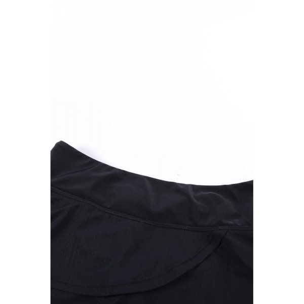 Black Tiered Swim Culotte